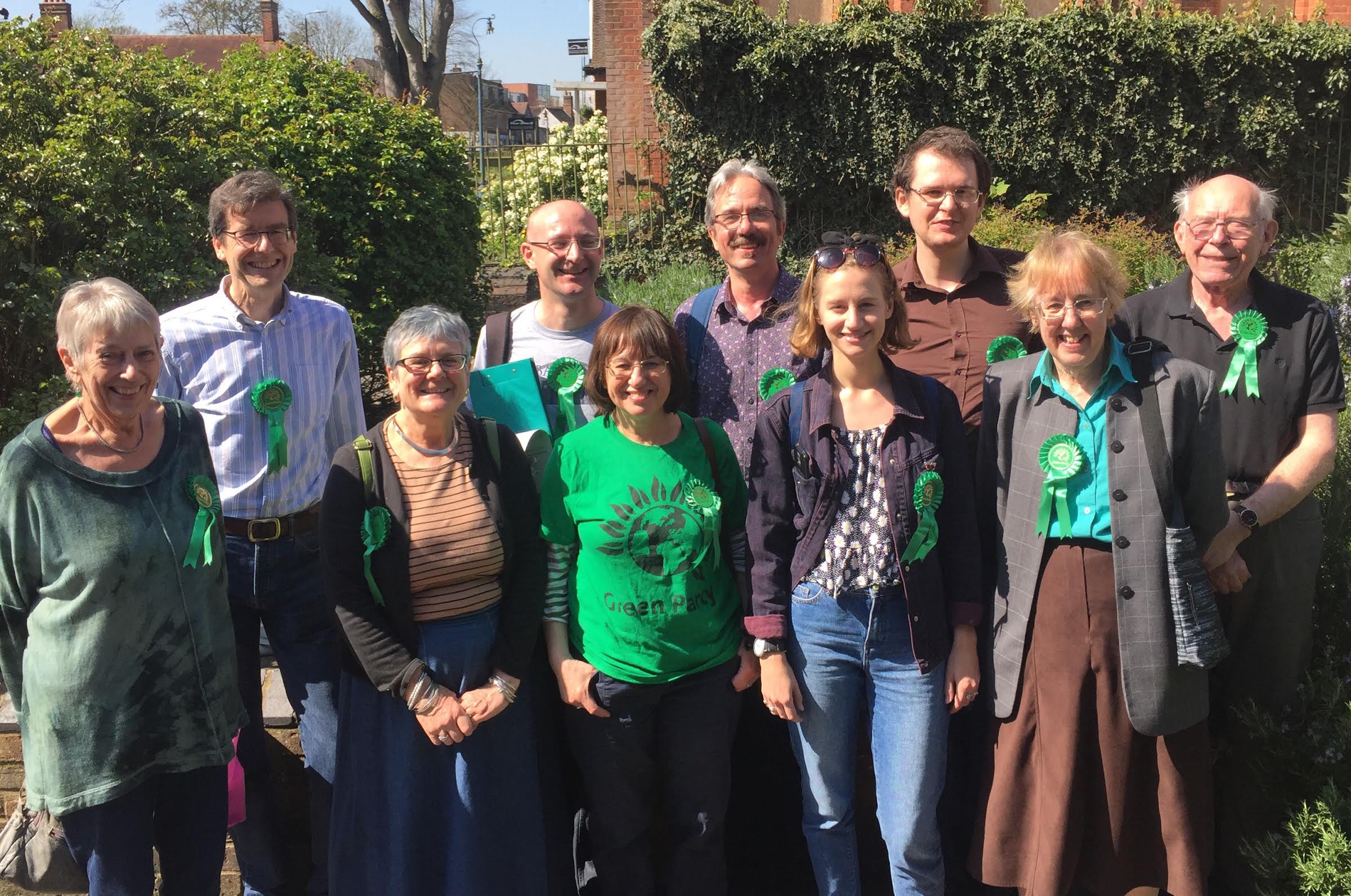 Photo of ten Green Party condidates in Hertfordshire 