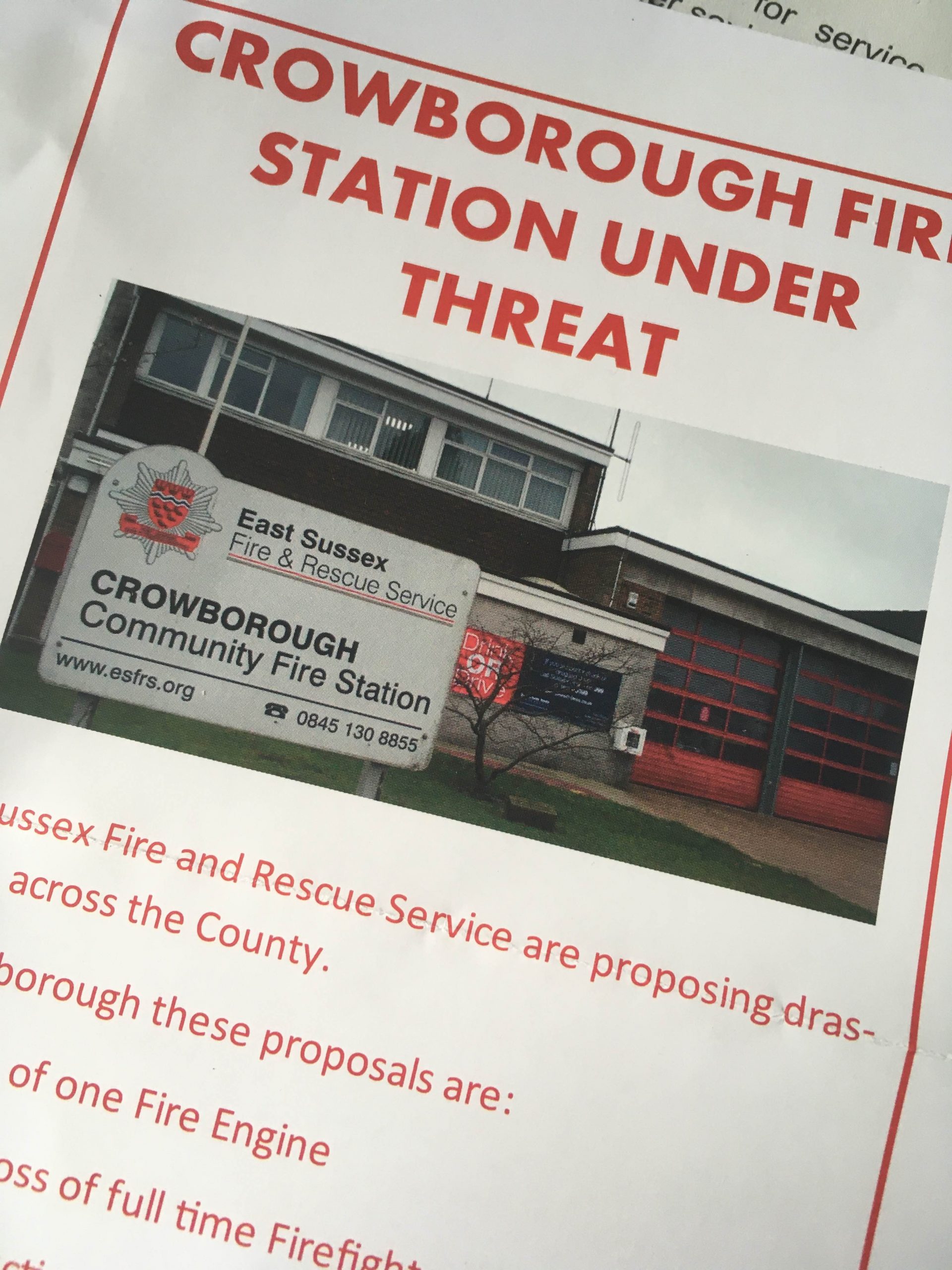 Fire Station cuts flyer June 2020